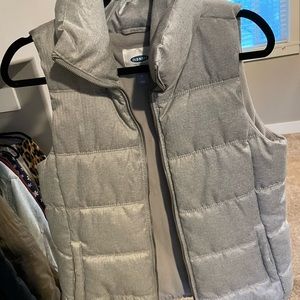 Grey puffer vest